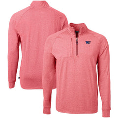 Washington Commanders Cutter & Buck Big & Tall Adapt Eco Raglan Quarter-Zip Jacket Heather Burgundy - NFL