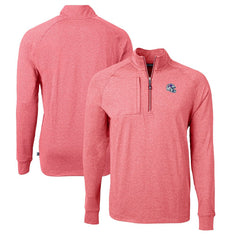 Buffalo Bills Cutter & Buck Big & Tall Adapt Eco Raglan Quarter-Zip Jacket Heather Red - NFL