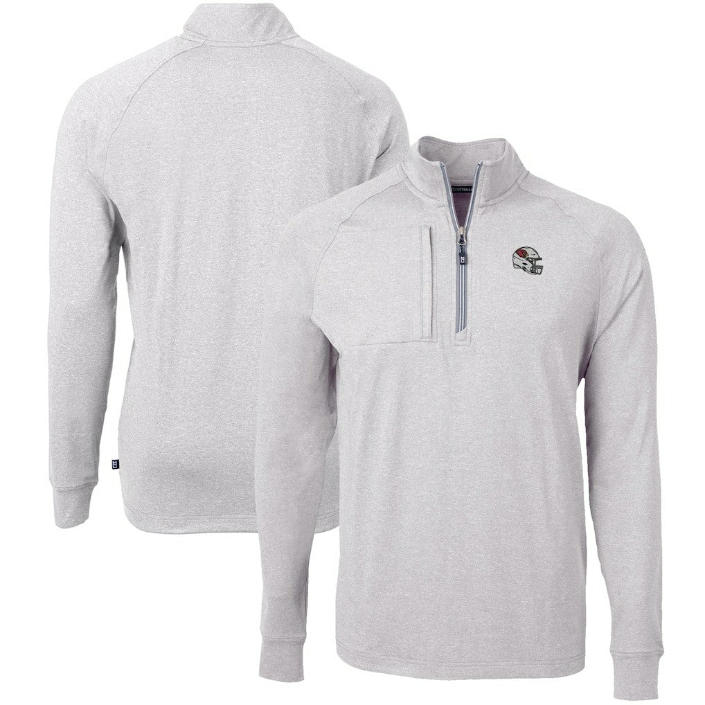 Arizona Cardinals Cutter & Buck Big & Tall Adapt Eco Raglan Quarter-Zip Jacket Heather Gray - NFL
