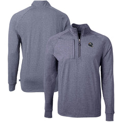 Denver Broncos Cutter & Buck Big & Tall Adapt Eco Raglan Quarter-Zip Jacket Heather Navy - NFL