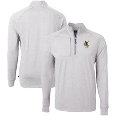 Pittsburgh Steelers Cutter & Buck Big & Tall Adapt Eco Raglan Quarter-Zip Jacket Heather Gray - NFL