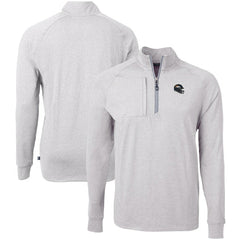 Denver Broncos Cutter & Buck Big & Tall Adapt Eco Raglan Quarter-Zip Jacket Heather Gray - NFL