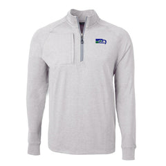 Seattle Seahawks Cutter & Buck Big & Tall Adapt Eco Raglan Quarter-Zip Jacket Heather Gray - NFL