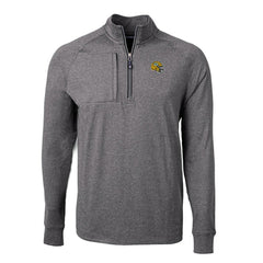 Green Bay Packers Cutter & Buck Big & Tall Adapt Eco Raglan Quarter-Zip Jacket Heather Black - NFL