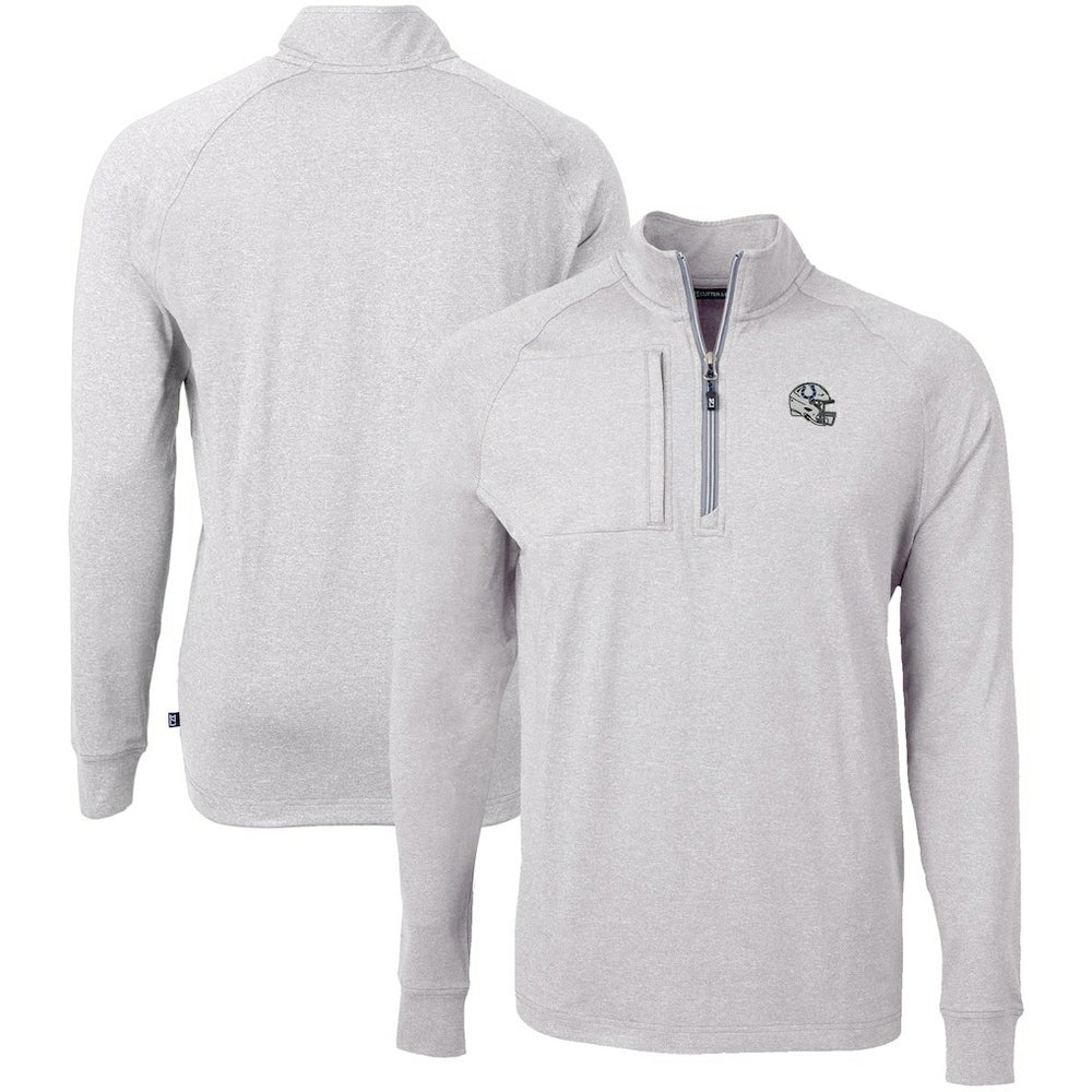 Indianapolis Colts Cutter & Buck Big & Tall Adapt Eco Raglan Quarter-Zip Jacket Heather Gray - NFL