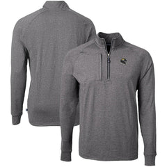 Jacksonville Jaguars Cutter & Buck Big & Tall Adapt Eco Raglan Quarter-Zip Jacket Heather Black - NFL