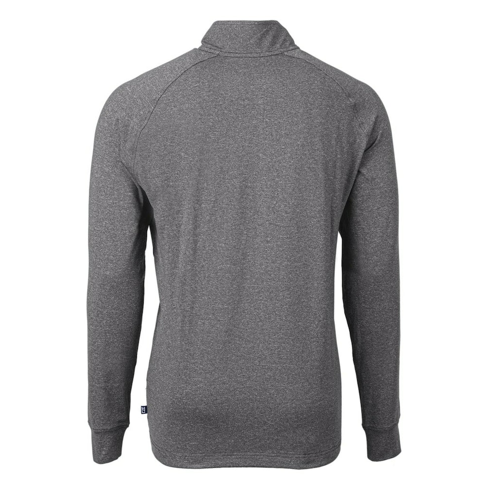 Kansas City Chiefs Cutter & Buck Big & Tall Adapt Eco Raglan Quarter-Zip Jacket Heather Black - NFL
