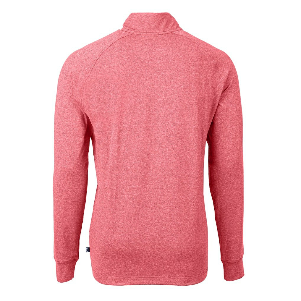 San Francisco 49ers Cutter & Buck Big & Tall Adapt Eco Raglan Quarter-Zip Jacket Heather Scarlet - NFL
