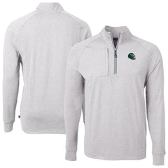 Philadelphia Eagles Cutter & Buck Big & Tall Adapt Eco Raglan Quarter-Zip Jacket Heather Gray - NFL