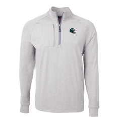 Philadelphia Eagles Cutter & Buck Big & Tall Adapt Eco Raglan Quarter-Zip Jacket Heather Gray - NFL