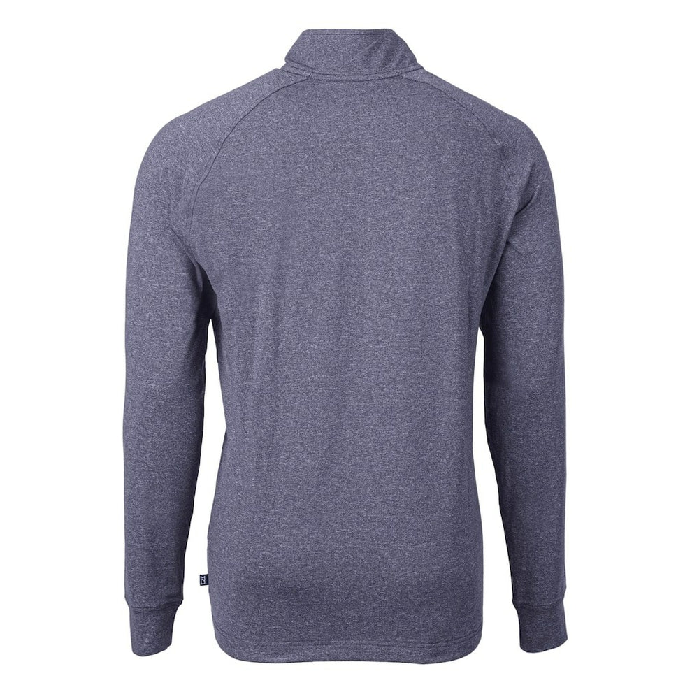 Seattle Seahawks Cutter & Buck Big & Tall Adapt Eco Raglan Quarter-Zip Jacket Heather Navy - NFL