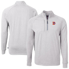 Denver Broncos Cutter & Buck Big & Tall Adapt Eco Raglan Quarter-Zip Jacket Heather Gray - NFL