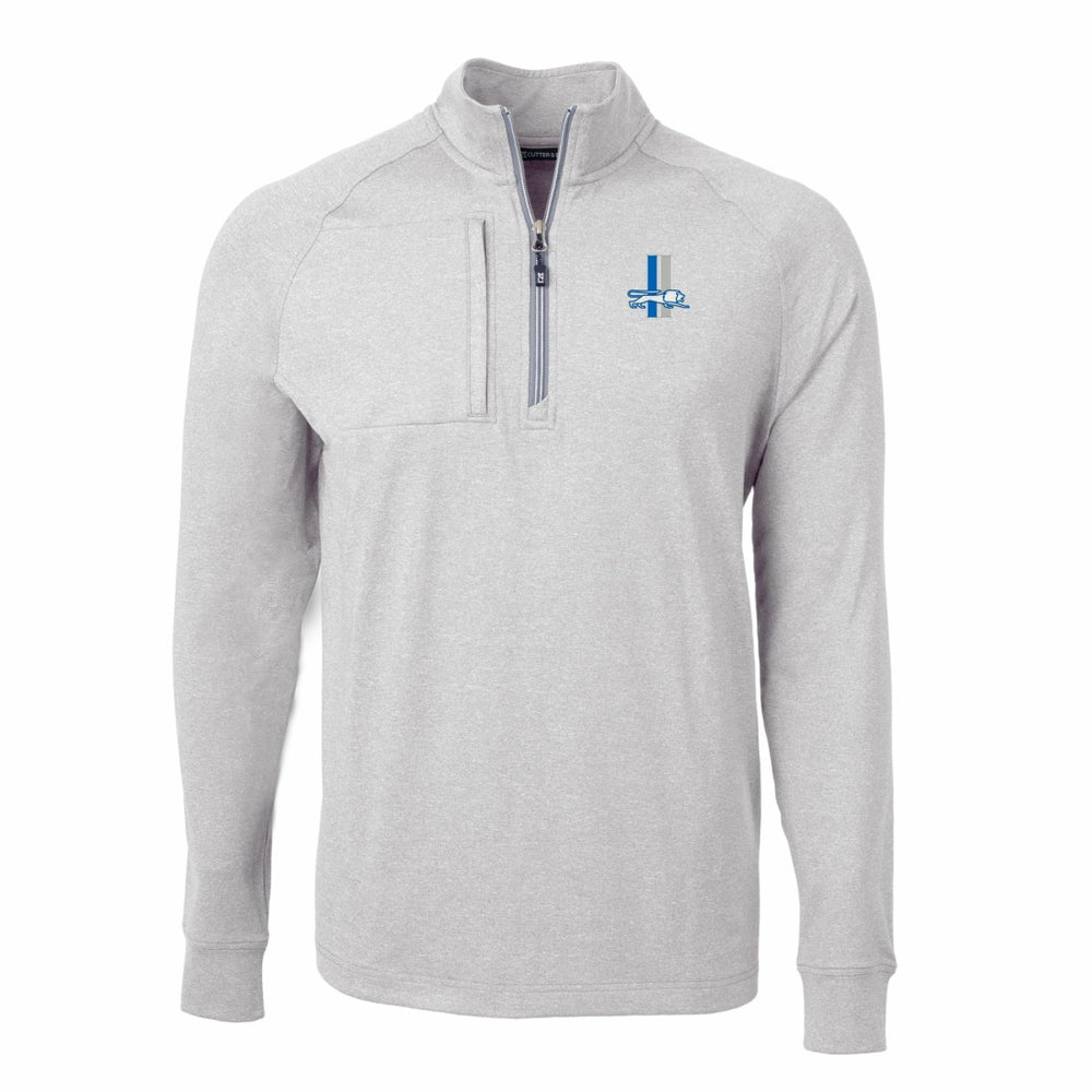 Detroit Lions Cutter & Buck Big & Tall Adapt Eco Raglan Quarter-Zip Jacket Heather Gray - NFL