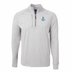 Detroit Lions Cutter & Buck Big & Tall Adapt Eco Raglan Quarter-Zip Jacket Heather Gray - NFL
