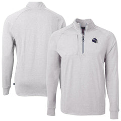 Minnesota Vikings Cutter & Buck Big & Tall Adapt Eco Raglan Quarter-Zip Jacket Heather Gray - NFL