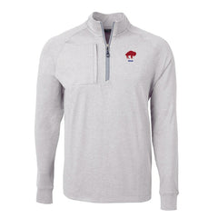 Buffalo Bills Cutter & Buck Big & Tall Adapt Eco Raglan Quarter-Zip Jacket Heather Gray - NFL