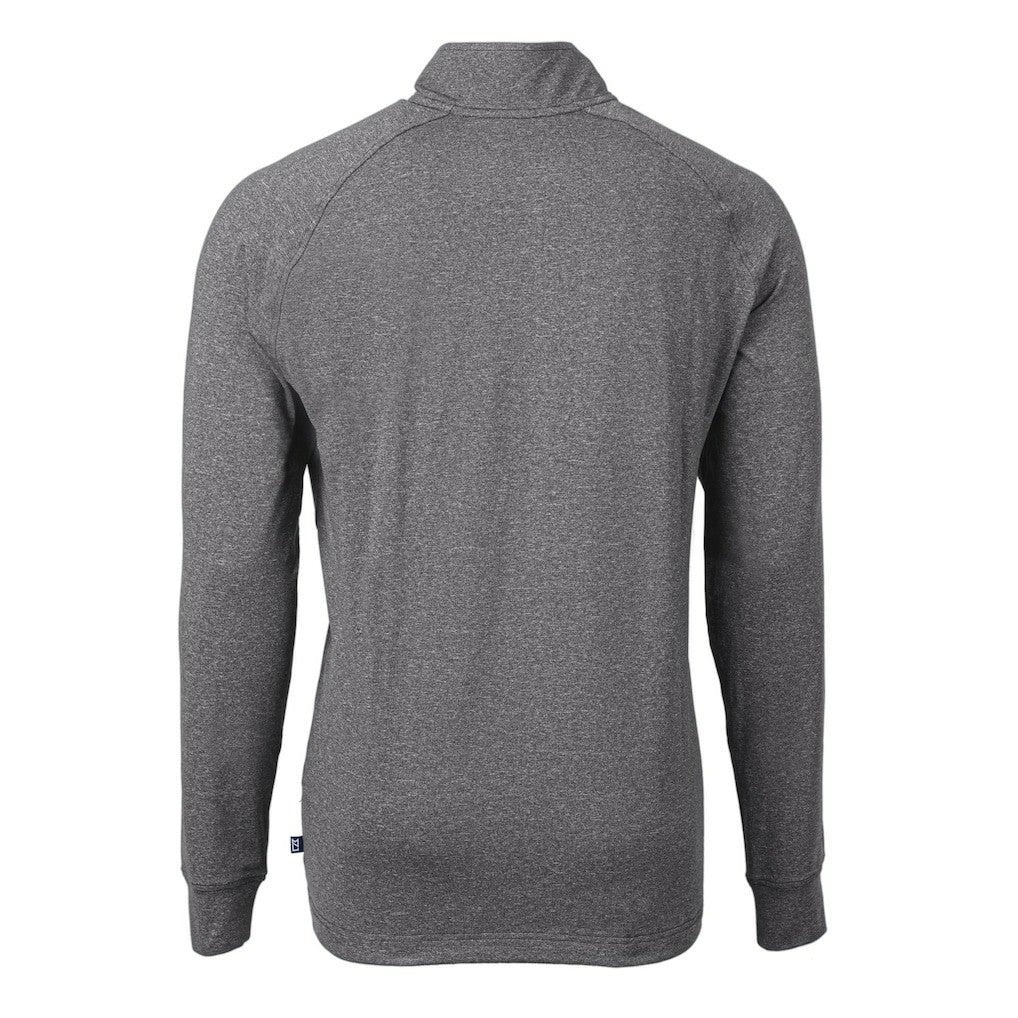 Baltimore Ravens Cutter & Buck Big & Tall Adapt Eco Raglan Quarter-Zip Jacket Heather Black - NFL