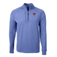 Buffalo Bills Cutter & Buck Big & Tall Adapt Eco Raglan Quarter-Zip Jacket Heather Royal - NFL