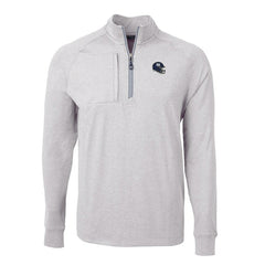 New York Giants Cutter & Buck Big & Tall Adapt Eco Raglan Quarter-Zip Jacket Heather Gray - NFL