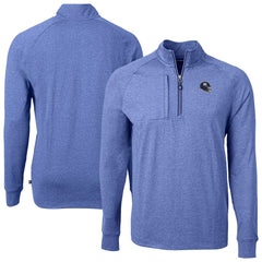 New York Giants Cutter & Buck Big & Tall Adapt Eco Raglan Quarter-Zip Jacket Heather Royal - NFL