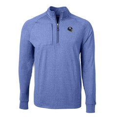 New York Giants Cutter & Buck Big & Tall Adapt Eco Raglan Quarter-Zip Jacket Heather Royal - NFL
