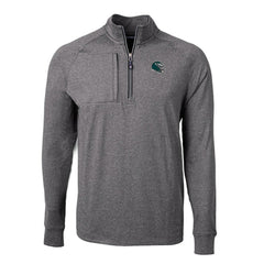 Philadelphia Eagles Cutter & Buck Big & Tall Adapt Eco Raglan Quarter-Zip Jacket Heather Black - NFL