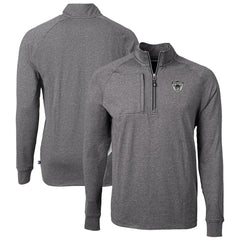 Las Vegas Raiders Cutter & Buck Big & Tall Adapt Eco Raglan Quarter-Zip Jacket Heather Black - NFL