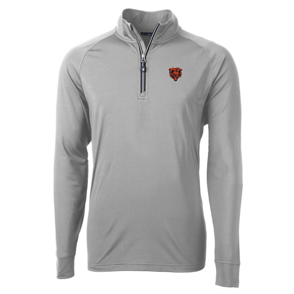 Chicago Bears Cutter & Buck Big & Tall Adapt Eco DryTec Raglan Quarter-Zip Jacket Gray - NFL