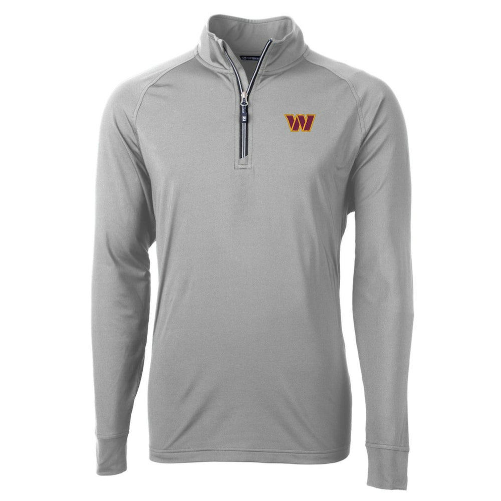 Washington Commanders Cutter & Buck Big & Tall Adapt Eco DryTec Raglan Quarter-Zip Jacket Gray - NFL