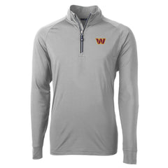 Washington Commanders Cutter & Buck Big & Tall Adapt Eco DryTec Raglan Quarter-Zip Jacket Gray - NFL