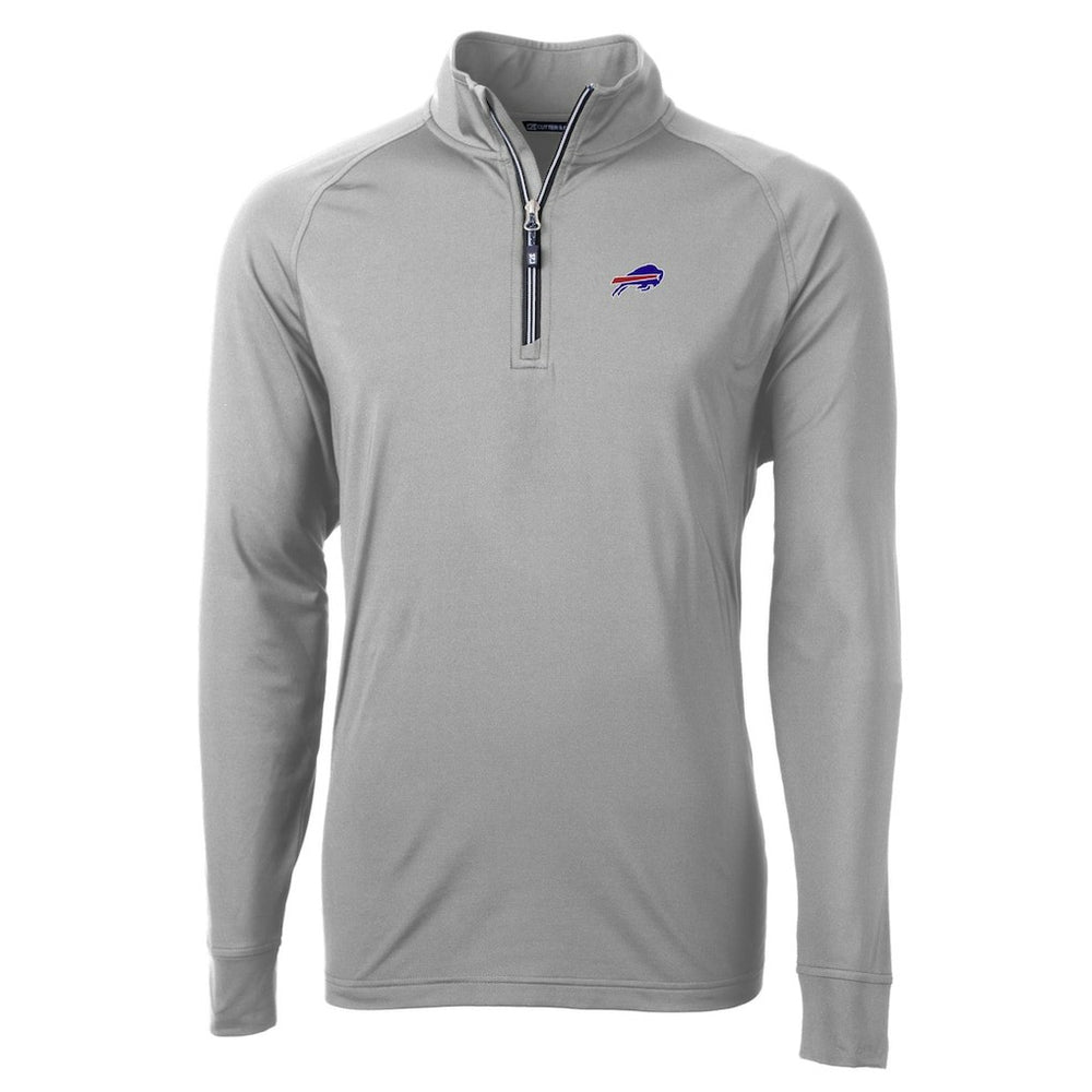Buffalo Bills Cutter & Buck Big & Tall Adapt Eco DryTec Raglan Quarter-Zip Jacket Gray - NFL