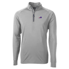 Buffalo Bills Cutter & Buck Big & Tall Adapt Eco DryTec Raglan Quarter-Zip Jacket Gray - NFL