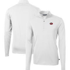 San Francisco 49ers Cutter & Buck Big & Tall Virtue Eco Pique Quarter-Zip Jacket White - NFL
