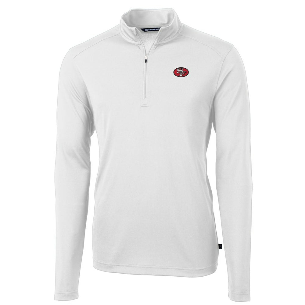 San Francisco 49ers Cutter & Buck Big & Tall Virtue Eco Pique Quarter-Zip Jacket White - NFL