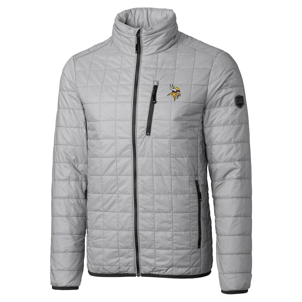 Minnesota Vikings Cutter & Buck Big & Tall Rainier PrimaLoft Eco Insulated Full-Zip Hoodie Puffer Jacket Gray - NFL