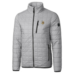 Minnesota Vikings Cutter & Buck Big & Tall Rainier PrimaLoft Eco Insulated Full-Zip Hoodie Puffer Jacket Gray - NFL