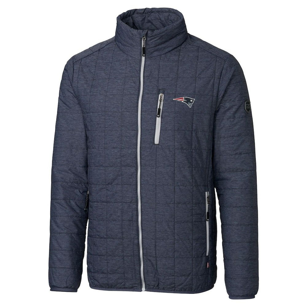 New England Patriots Cutter & Buck Big & Tall Rainier PrimaLoft Eco Insulated Full-Zip Hoodie Puffer Jacket Navy - NFL