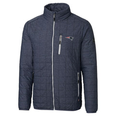 New England Patriots Cutter & Buck Big & Tall Rainier PrimaLoft Eco Insulated Full-Zip Hoodie Puffer Jacket Navy - NFL