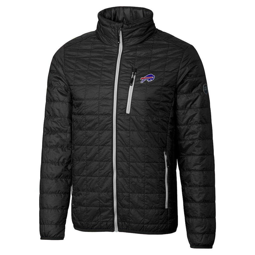 Buffalo Bills Cutter & Buck Big & Tall Rainier PrimaLoft Eco Insulated Full-Zip Hoodie Puffer Jacket Black - NFL