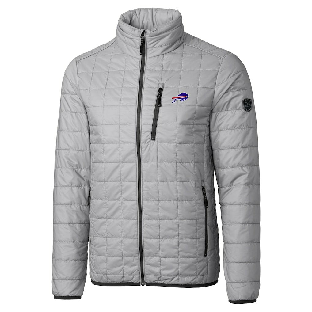 Buffalo Bills Cutter & Buck Big & Tall Rainier PrimaLoft Eco Insulated Full-Zip Hoodie Puffer Jacket Gray - NFL