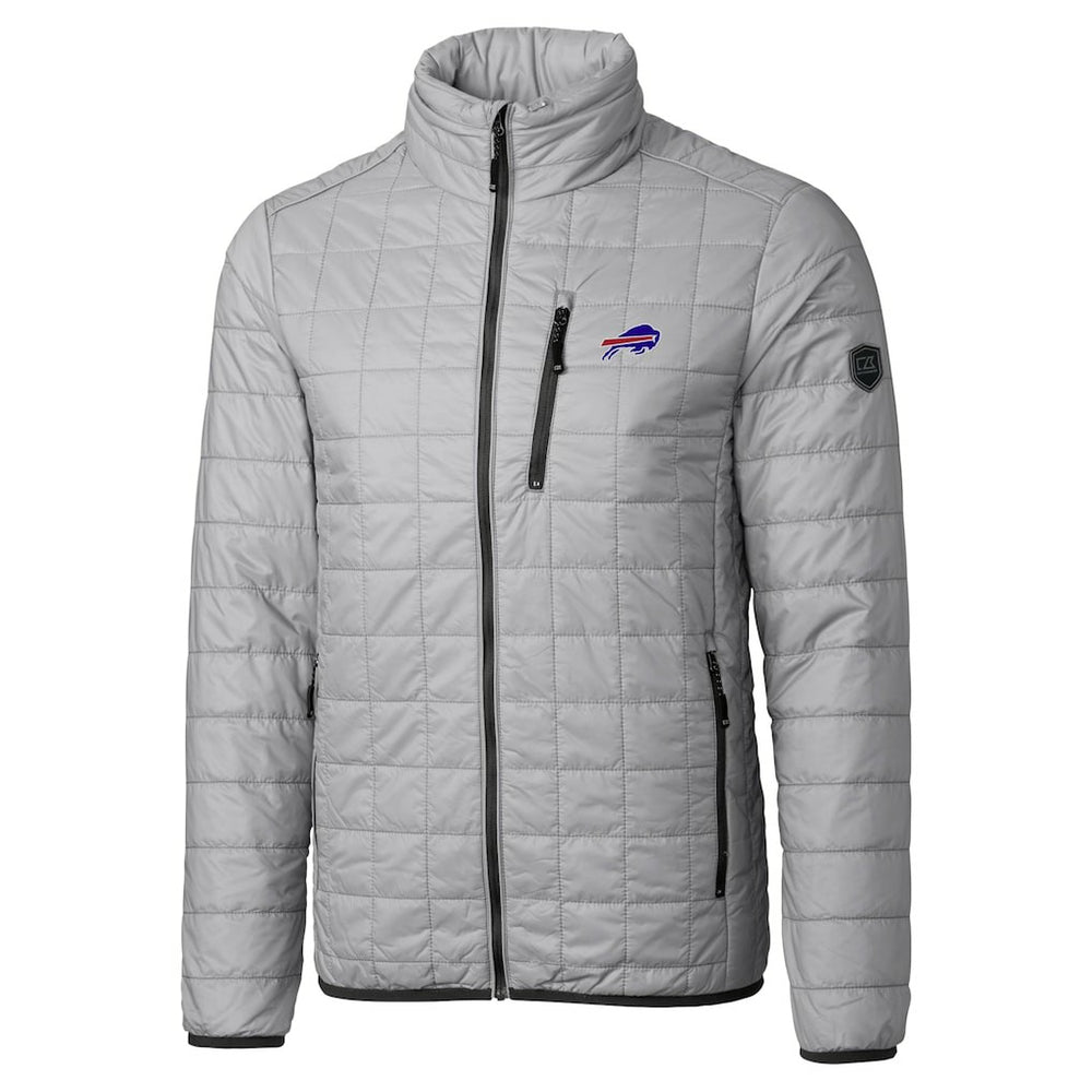 Buffalo Bills Cutter & Buck Big & Tall Rainier PrimaLoft Eco Insulated Full-Zip Hoodie Puffer Jacket Gray - NFL