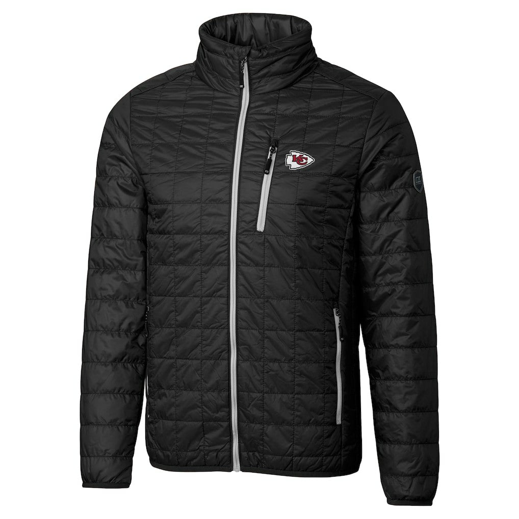 Kansas City Chiefs Cutter & Buck Big & Tall Rainier PrimaLoft Eco Insulated Full-Zip Hoodie Puffer Jacket Black - NFL