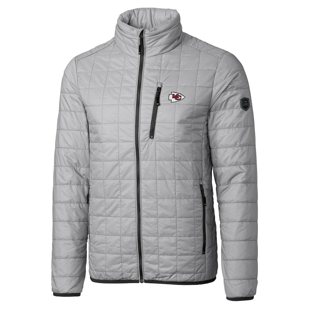 Kansas City Chiefs Cutter & Buck Big & Tall Rainier PrimaLoft Eco Insulated Full-Zip Hoodie Puffer Jacket Gray - NFL