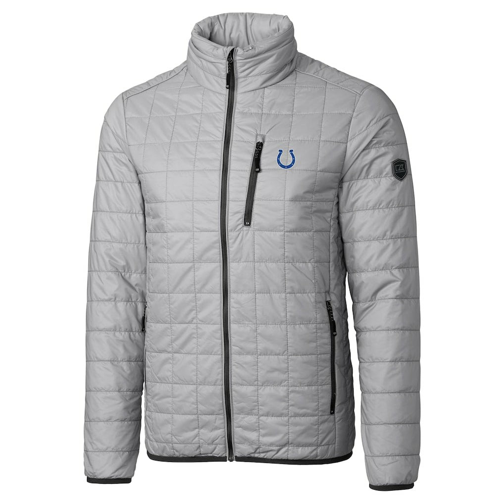 Indianapolis Colts Cutter & Buck Big & Tall Rainier PrimaLoft Eco Insulated Full-Zip Hoodie Puffer Jacket Gray - NFL