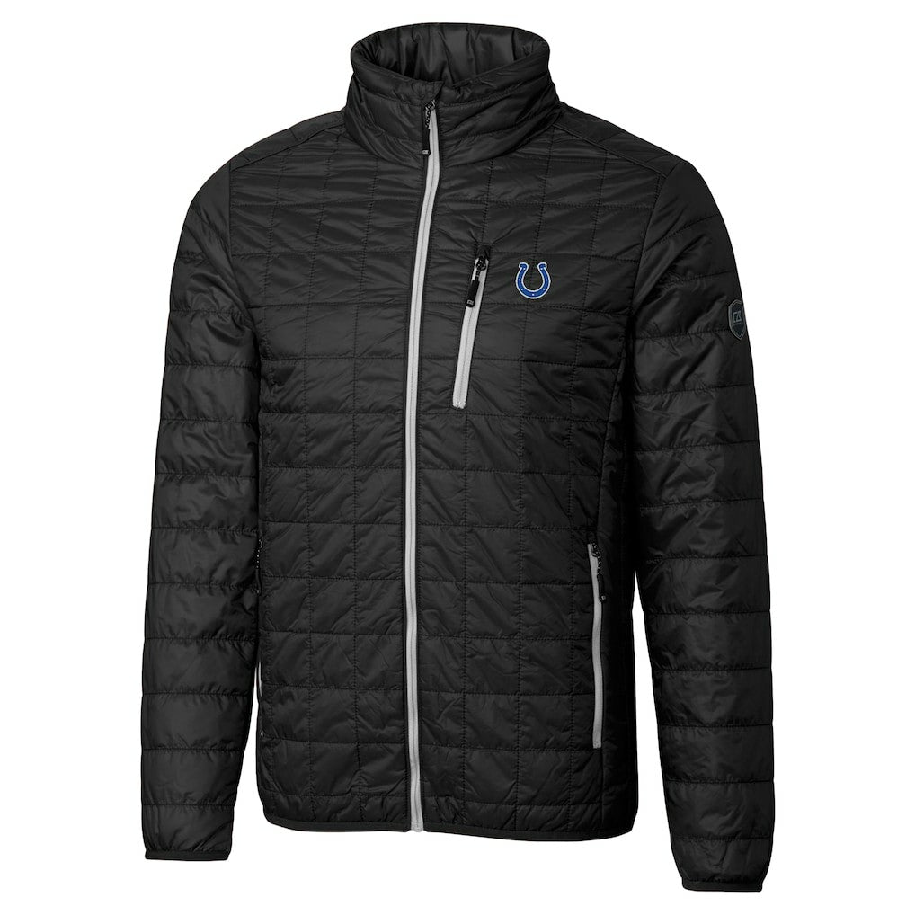 Indianapolis Colts Cutter & Buck Big & Tall Rainier PrimaLoft Eco Insulated Full-Zip Hoodie Puffer Jacket Black - NFL