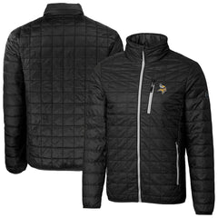 Minnesota Vikings Cutter & Buck Big & Tall Rainier PrimaLoft Eco Insulated Full-Zip Hoodie Puffer Jacket Black - NFL