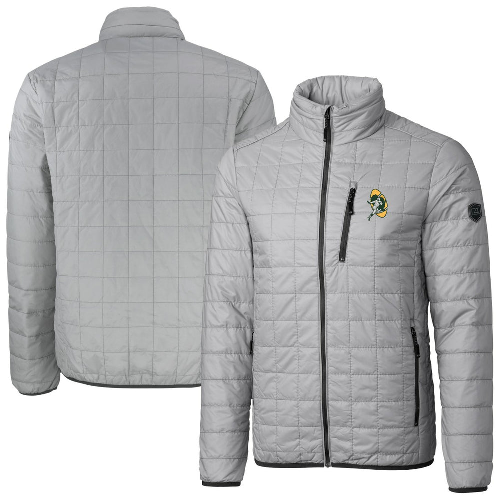 Green Bay Packers Cutter & Buck Big & Tall Rainier PrimaLoft Eco Insulated Full-Zip Puffer Jacket Gray - NFL