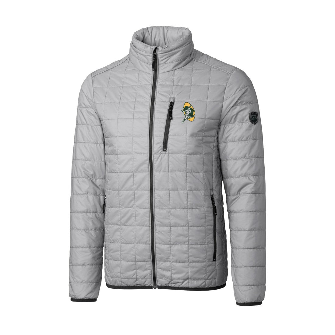 Green Bay Packers Cutter & Buck Big & Tall Rainier PrimaLoft Eco Insulated Full-Zip Puffer Jacket Gray - NFL