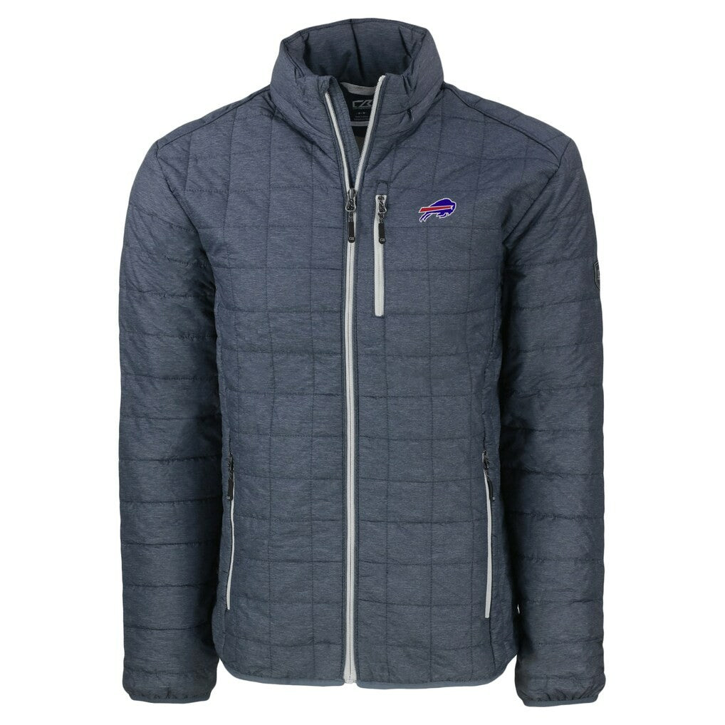 Buffalo Bills Cutter & Buck Big & Tall Rainier PrimaLoft Eco Insulated Full-Zip Hoodie Puffer Jacket Charcoal - NFL