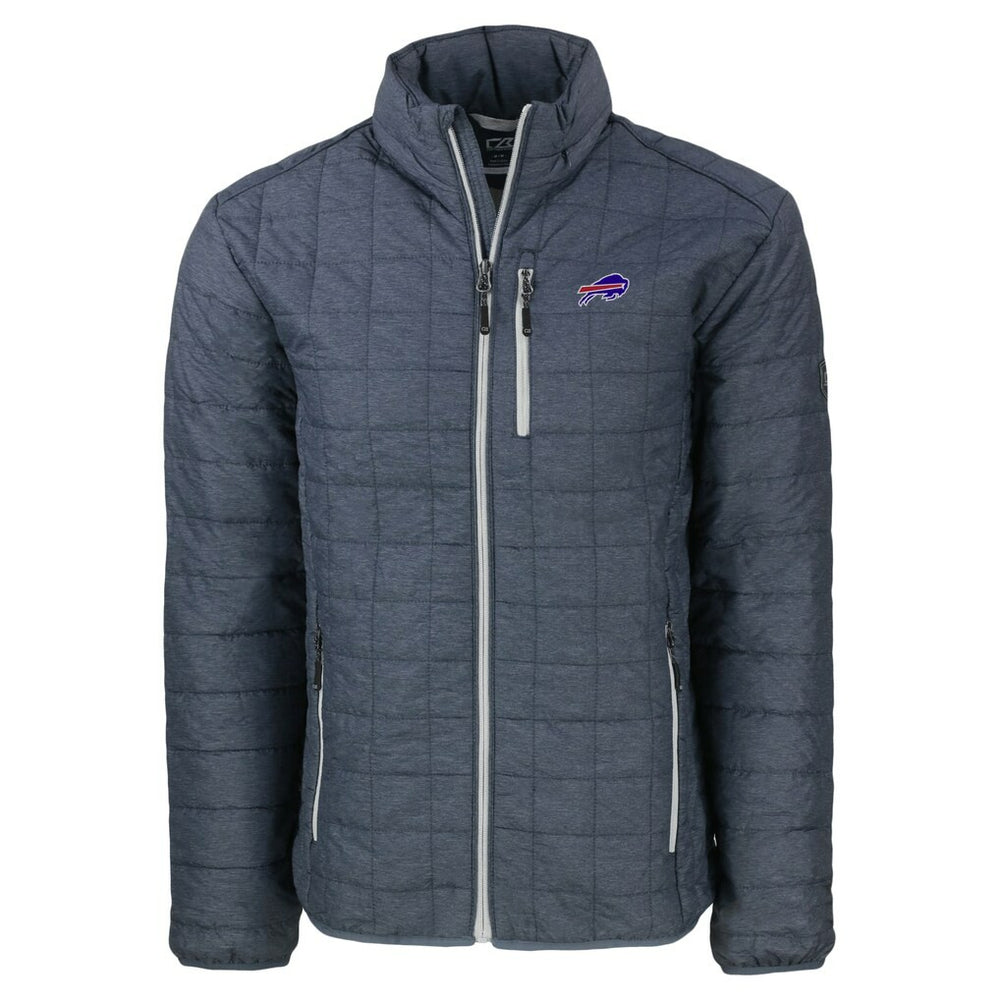 Buffalo Bills Cutter & Buck Big & Tall Rainier PrimaLoft Eco Insulated Full-Zip Hoodie Puffer Jacket Charcoal - NFL